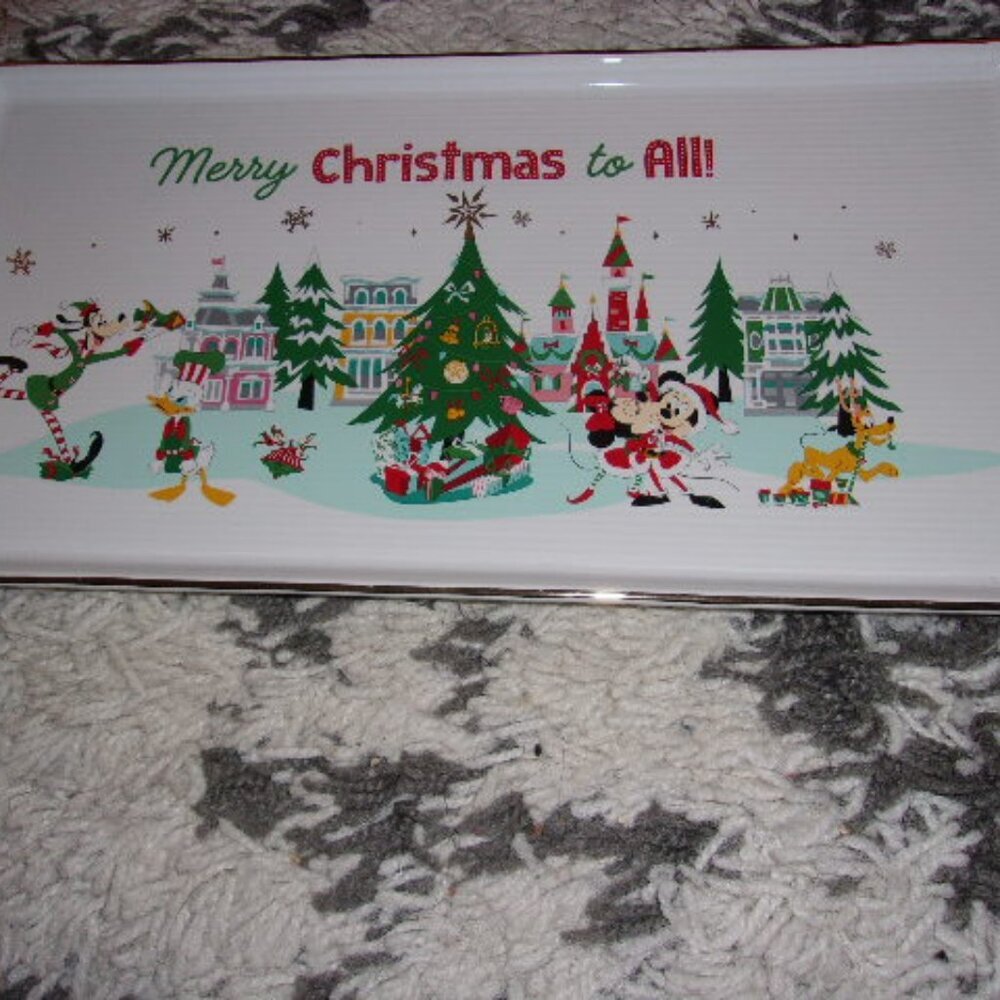 New Disney Store Merry Christmas To All Platter‎ Mickey & Friends